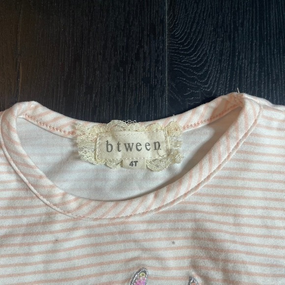 btween Kids Unicorn Sequin Tulle Dress Pink Stripe Long Sleeve 4 Birthday - Picture 3 of 4